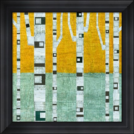 Framed Early Winter Birches Print