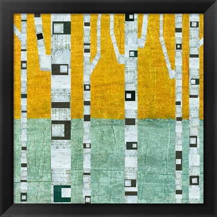 Framed Early Winter Birches Print