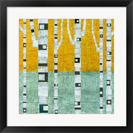 Framed Early Winter Birches Print