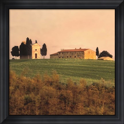 Framed Evening Light, Tuscany Print