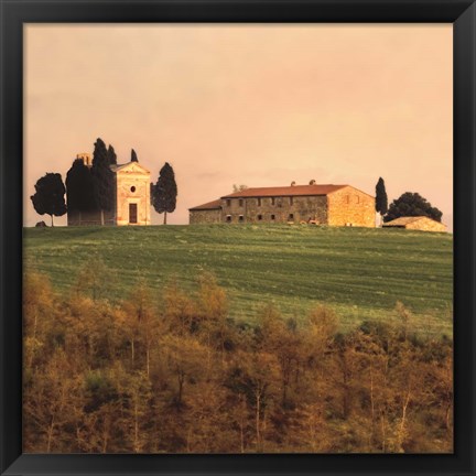 Framed Evening Light, Tuscany Print