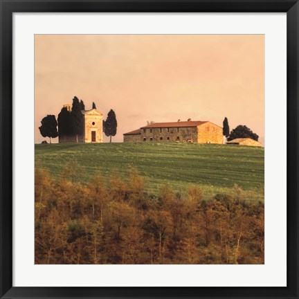 Framed Evening Light, Tuscany Print