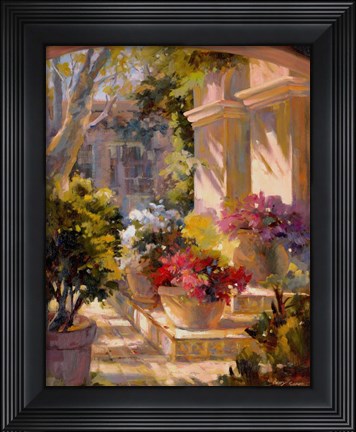 Framed Flowered Courtyard Print