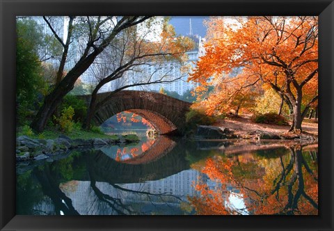 Framed Gapstow Bridge, Fall Print