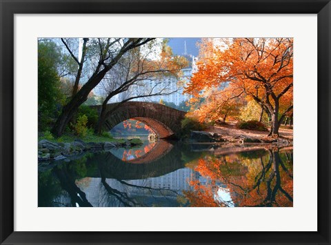 Framed Gapstow Bridge, Fall Print