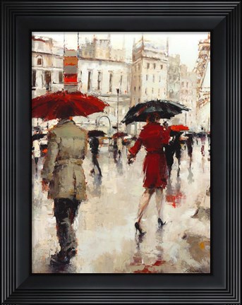 Framed Parting on a Paris Street Print