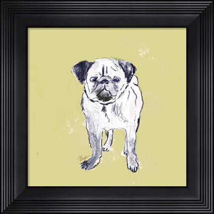 Framed Super Cute Pug Print