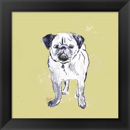 Framed Super Cute Pug Print