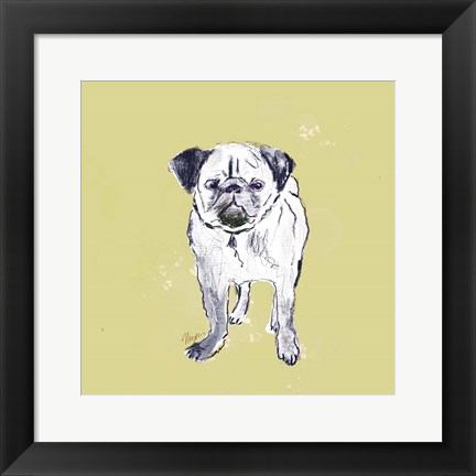 Framed Super Cute Pug Print