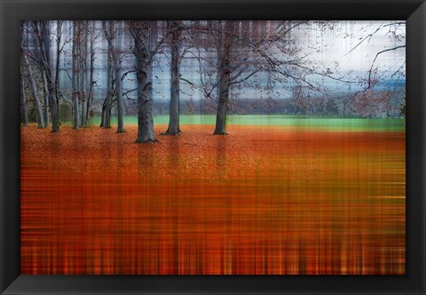 Framed Abstract Autumn Print