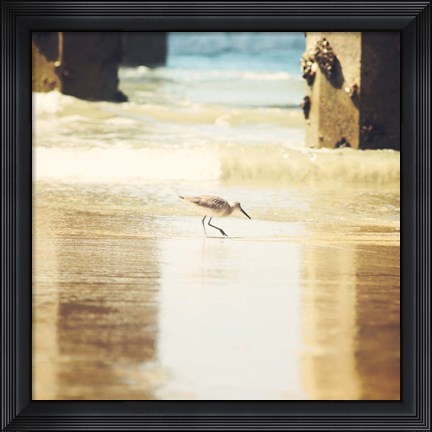 Framed Walking on The Beach Print
