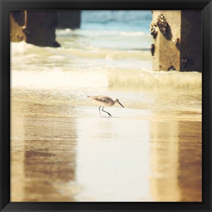 Framed Walking on The Beach Print