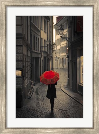 Framed Red Rain Print