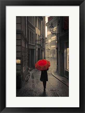 Framed Red Rain Print