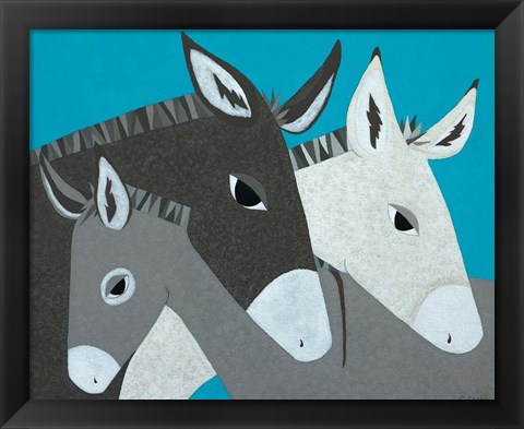 Framed Donkey Family Print