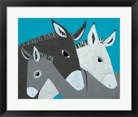 Framed Donkey Family Print