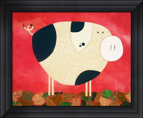 Framed Pig Newton Print