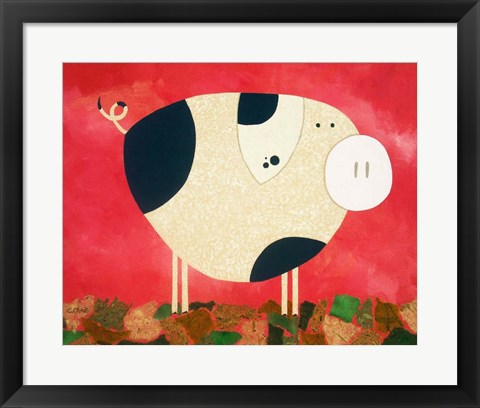Framed Pig Newton Print