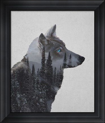 Framed Winter Wolf Print