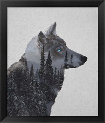 Framed Winter Wolf Print
