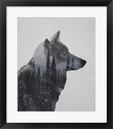 Framed Winter Wolf Print