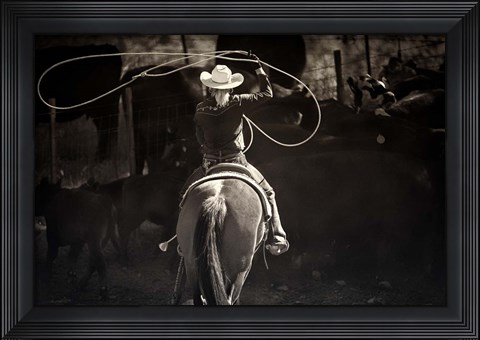 Framed American Cowgirl Print