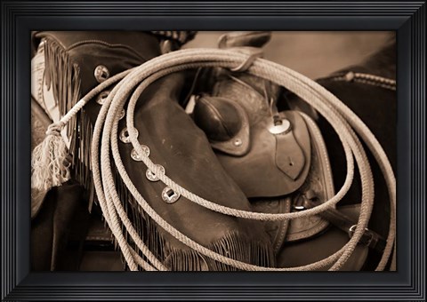 Framed Cowgirls Lasso Print
