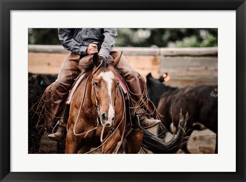 Framed Cutting Horse Print