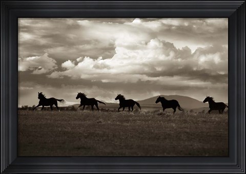 Framed Racing the Clouds Print