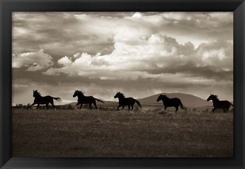 Framed Racing the Clouds Print