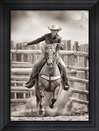 Framed Ride &#39;Em Cowgirl Print