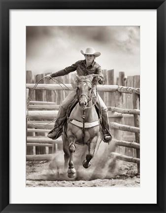 Framed Ride &#39;Em Cowgirl Print