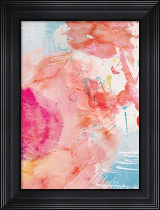 Framed Abstract Turquoise Pink No. 1 Print