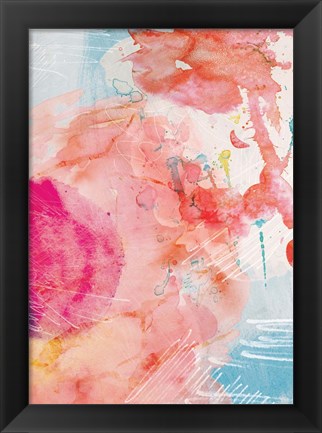 Framed Abstract Turquoise Pink No. 1 Print