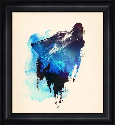 Framed Alone As a Wolf Print