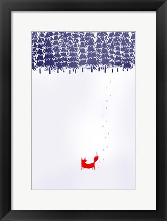 Framed Alone In The Forest Print