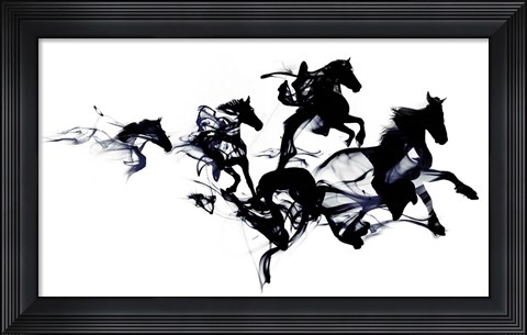 Framed Black Horses Print