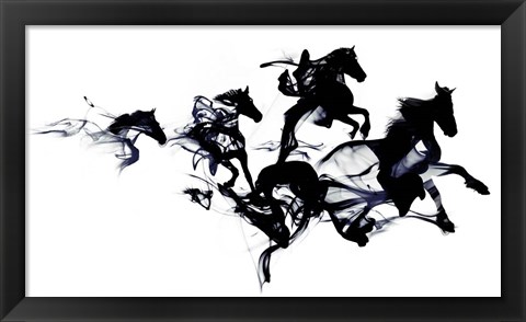 Framed Black Horses Print