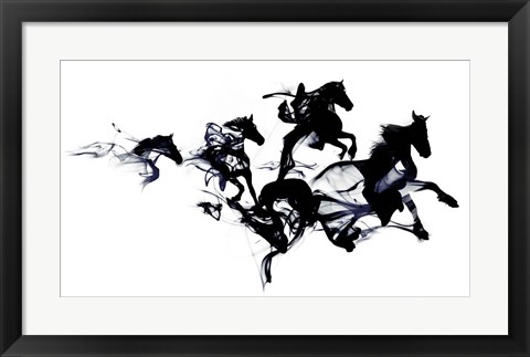 Framed Black Horses Print