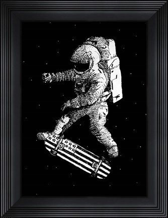Framed Kickflip in Space Print