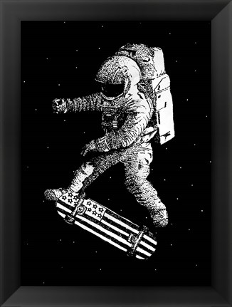 Framed Kickflip in Space Print