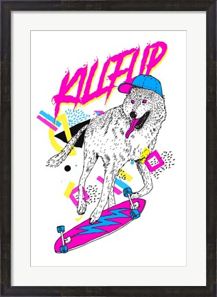 Framed Kickflip Wolf Print