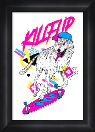 Framed Kickflip Wolf Print
