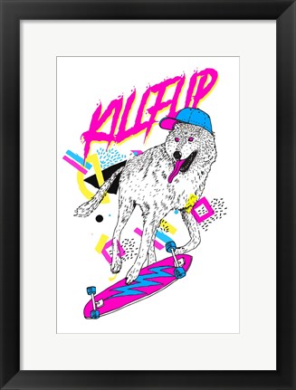 Framed Kickflip Wolf Print