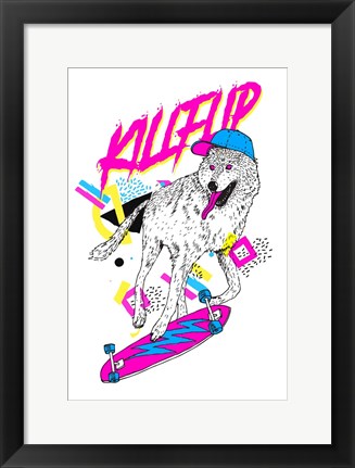 Framed Kickflip Wolf Print