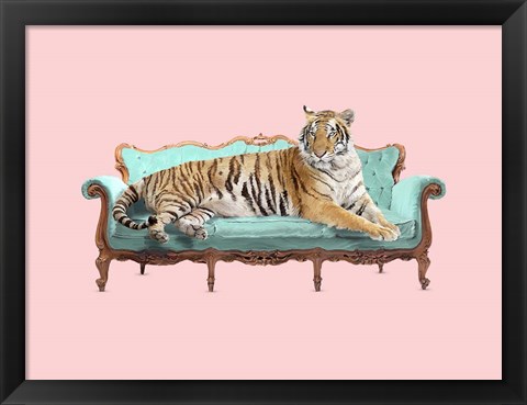 Framed Lazy Tiger Print