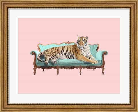 Framed Lazy Tiger Print