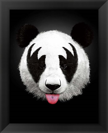 Framed Panda Rocks Print