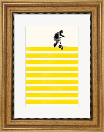 Framed Slide in Stripes Print