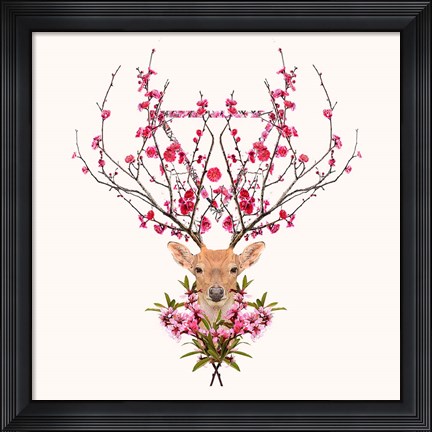 Framed Spring Deer Print